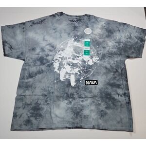 NASA Astronaut Graphic Grey Tie Dye T Shirt Adult Size XL NWOT